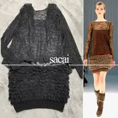 【sacai】レイヤード トップス ミニワンピース ブラック 2011aw 2
