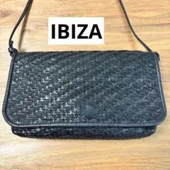 美品◇IBIZA◇イビサ◇イントレチャート ショルダーバッグ◇BLACK