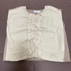 PAIR MANON フリル付きベージュシャツ 90