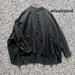 mizuiroind ミズイロインド　バックギャザーワイドシャツ　ブラック