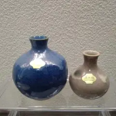 清水焼青い清水焼の一輪挿し