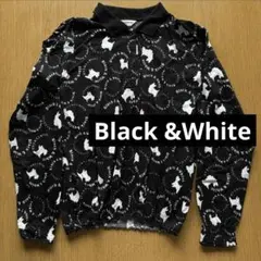 【Black & White】sportswear 長袖ポロシャツ　ゴルフウェア