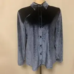 OV.TE ベロア素材長袖シャツ グレー M