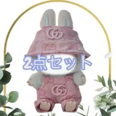 限定価格！新品　ラブブ　ブランド風　ピンク　オーバーオール、帽子　2点セット