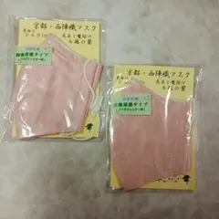 西陣織　マスク　京都　ピンク　シルク　2枚セット　やまひで