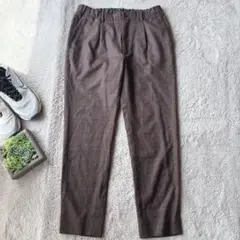 美品(S)ユナイテッドアローズ/毛混/ズボン/あったか/クロップド丈/ブラウン