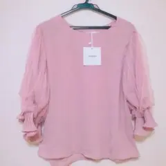 新品タグ付き 袖レースフリルブラウス
