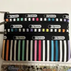 LeSportsac :3ジップコスメティック:レストライプ