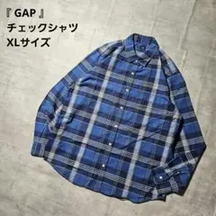 『 GAP / ギャップ 』 チェックシャツ / XLサイズ / ネイビー色