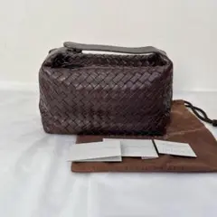 BOTTEGA VENETA アクセサリポーチ イントレチャート ブラウン