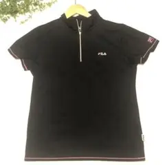 【FILA】レディース スポーツウェア 黒(L)ハーフジップウェア