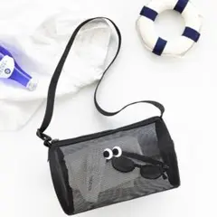 メッシュプールバッグ ミニサイズ 黒 目玉