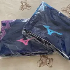 Mizuno タオル 2枚セット ネイビー&ピンク