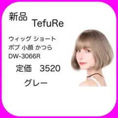 匿名配送 TefuRe ウィッグ ショート かつら グレー レディース