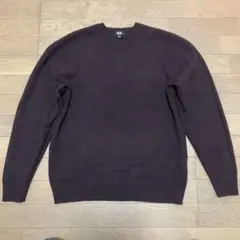 UNIQLO.メリノウールニット.ワインレッド