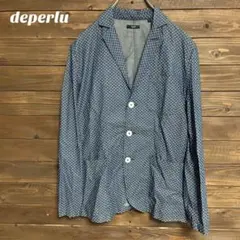 ♦︎【deperl 】ダイヤ柄ネイビー ジャケット 薄手 羽織り S