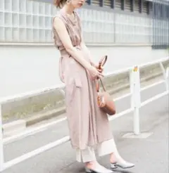 natural couture　ノースリーブワンピース　ベージュ　2way