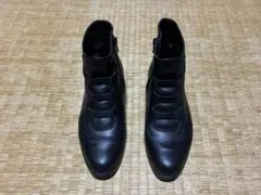 MINE HAND MADE レザー ブラック サイドゴア ショートブーツ