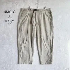 ユニクロ|メンズ・チノパン【LL】調整ベルト 大きいサイズ ゆったり カーキ