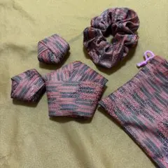 H77 元祖ねここの正絹染大島の襷とシュシュと仮紐２本セット　弓道女子に是非❣️