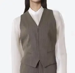 【最終価格】CristaSeya リネンベスト　黒　クリスタセヤ Cristaseya / WASHI PAPER ASYMMETRICAL TOP | THE LIBRARY（ザ
