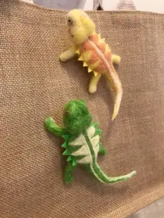 フトアゴブローチ☆グリーン
