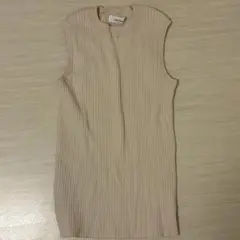 【お値下げしました】ミラオーウェン ベージュ リブ編み ノースリーブセーター