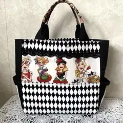 ロラライハリス☆ハンドメイド　サイドポケット付きトートバッグ