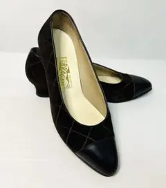 サルバトーレフェラガモ ハイヒールパンプス 黒茶色