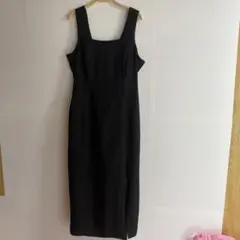 ノースリーブロングジャンパースカート黒