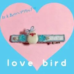 白文鳥のヘアクリップ♡(水色タイプ)
