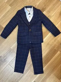 FENG CHENG SIZE ネイビー チェック フォーマルスーツ