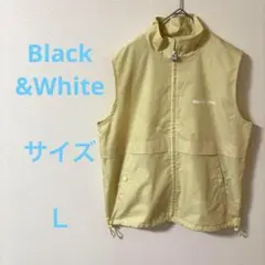 Black &White イエローチェック柄ベスト