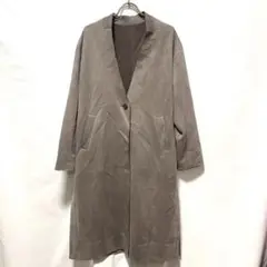 UNITED ARROWS LTD ノーカラーコート スエード調 茶