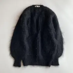 vintage モヘア ニット カーディガン ブラック