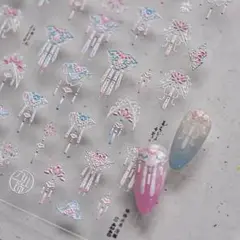 ネイルシール　立体　3D 中国　宮廷　後宮　衣装 雲肩　ショール　4240