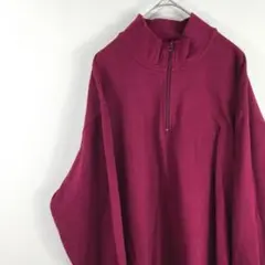 USA古着 chaps ハーフジップ スウェット エンジ