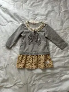 olive des olive レース付き襟の長袖ワンピース