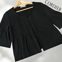 美品♡　コルディア　上品♡　7分袖♡　カーディガン　ブラック　フォーマル