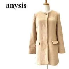 anysis エニィスィス ノーカラーコート ベージュ 3 L