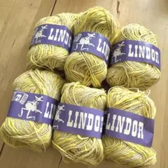 フランス製LINDOR リネン60%コットン40% 25g 6玉　スラブヤーン