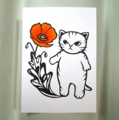【切り絵】原画　A5サイズ　Poppy3