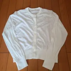 GUシアーショートカーディガン 長袖ホワイトS