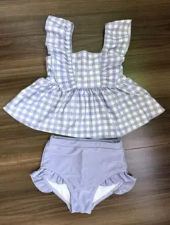 branshes ブランシェス パープルギンガムチェック水着120