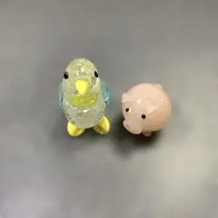トリさん・ブタさん ガラス細工