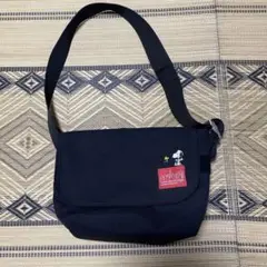 マンハッタンポーテージ スヌーピー刺繍 黒 ショルダーバッグ