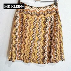 MK KLEIN+ ジグザグデザイン ひざ丈 フレアプリーツ スカート 38