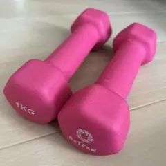 ピンク1kg ダンベル 2個セット　中古