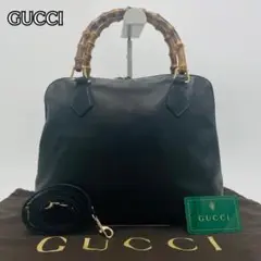 人気✨GUCCI 2way ハンドバッグ ショルダーバッグ バンブー ブラック