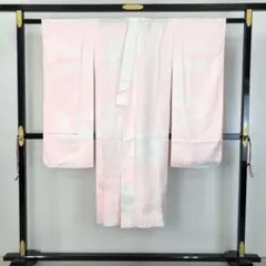 長襦袢 振袖 桔梗の花模様 薄桃色 半衿付 KK-2148